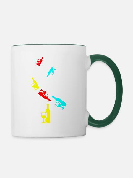 Wein Icon - Tasse zweifarbig - Weiß/Dunkelgrün