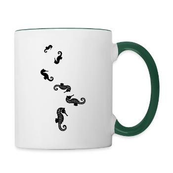 Hippocampe - Mug contrasté - blanc/vert foncé - Droite