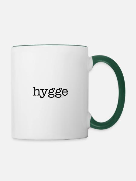 Hygge eins - Tasse zweifarbig - Weiß/Dunkelgrün