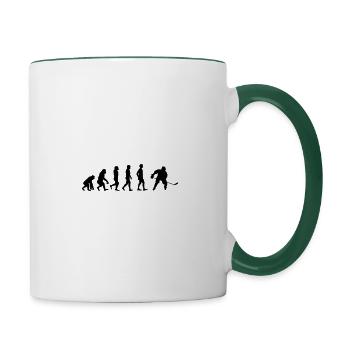 Evolution Eishockey | Evolution Ice hockey - Tasse zweifarbig - Weiß/Dunkelgrün - Rechts