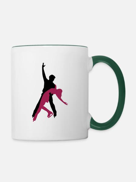 Eiskunstlauf - Tasse zweifarbig - Weiß/Dunkelgrün