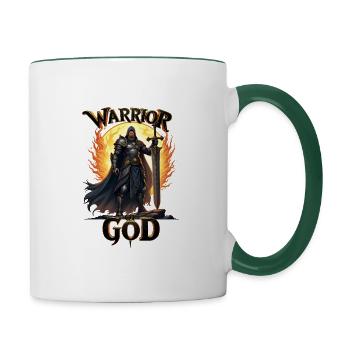 WARRIOR OF GOD - Schwarzer Ritter - Tasse zweifarbig - Weiß/Dunkelgrün - Rechts