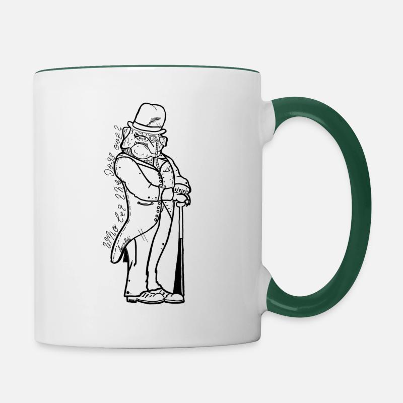 Chien Boss - Mug contrasté - blanc/vert foncé