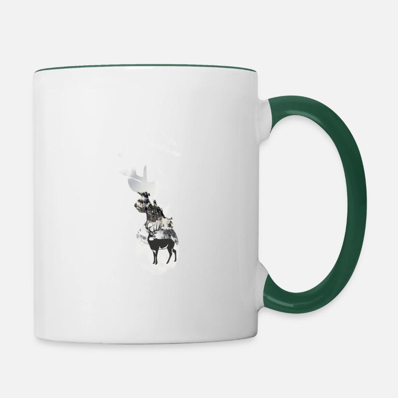 DEER WITHIN DEER - Contrasting Mug - white/dark green