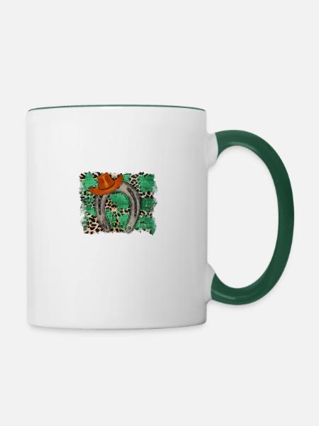 Western Horseshoe - Tasse zweifarbig - Weiß/Dunkelgrün
