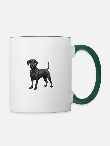 Dachshund Dackel - Tasse zweifarbig - Weiß/Dunkelgrün