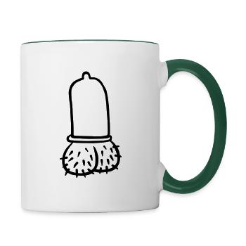 Penis - Tasse zweifarbig - Weiß/Dunkelgrün - Rechts