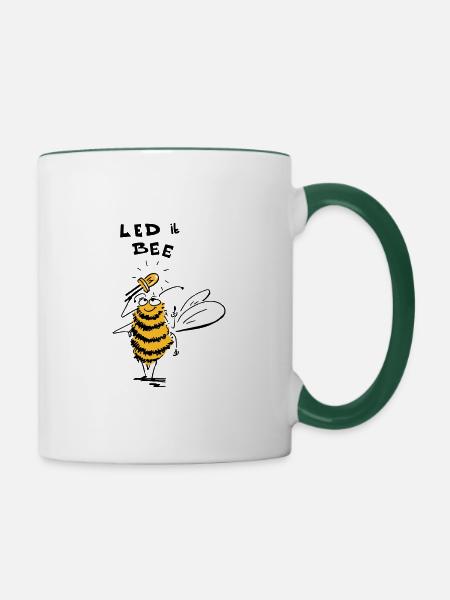 führte es Biene - Tasse zweifarbig - Weiß/Dunkelgrün