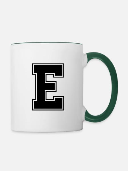E - Tasse zweifarbig - Weiß/Dunkelgrün