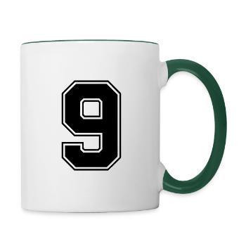 9 - Tasse zweifarbig - Weiß/Dunkelgrün - Rechts