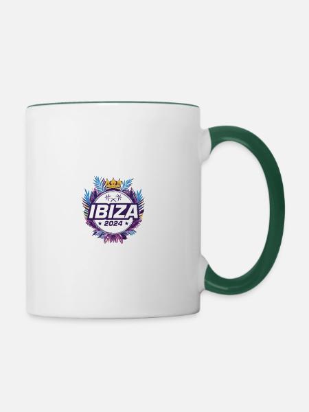 Ibiza 2024 - Tasse zweifarbig - Weiß/Dunkelgrün