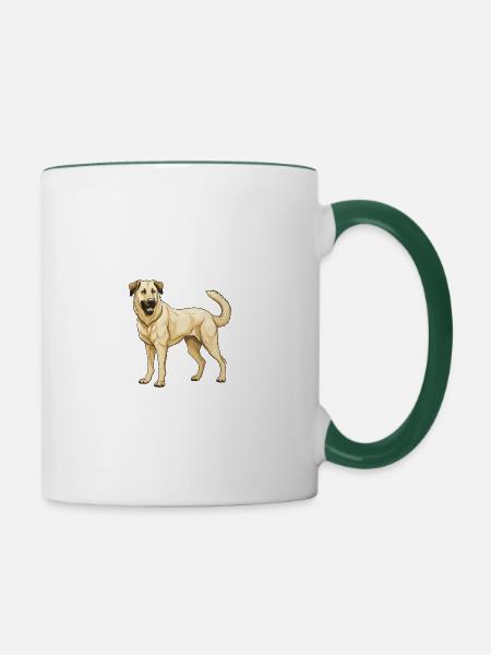Kangal Hund - Tasse zweifarbig - Weiß/Dunkelgrün