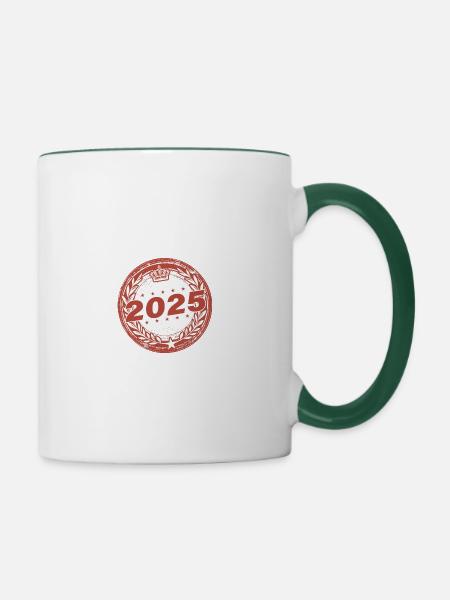 2025 jahr - Tasse zweifarbig - Weiß/Dunkelgrün