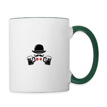 Bier Junggesellenabschied Party - Tasse zweifarbig - Weiß/Dunkelgrün - Rechts