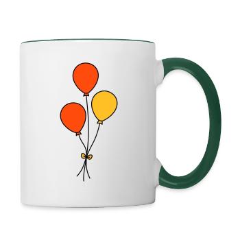 Luftballons dreifarbig - Tasse zweifarbig - Weiß/Dunkelgrün - Rechts