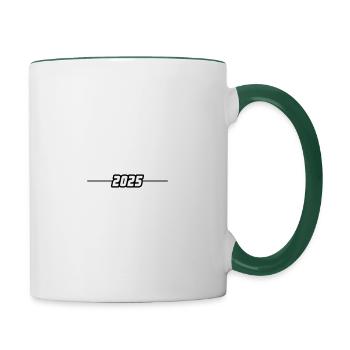 2025 Linie - Tasse zweifarbig - Weiß/Dunkelgrün - Rechts