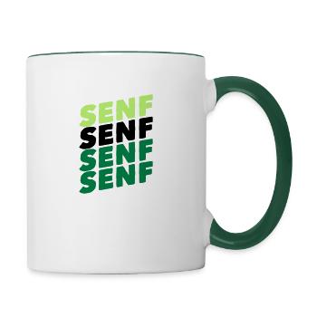 Mustard eat tasty spice paste - Contrasting Mug - white/dark green - Right