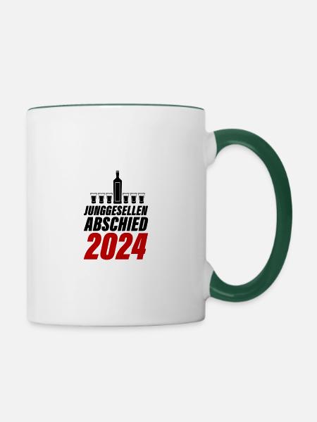 Junggesellen Abschied 2024 - Tasse zweifarbig - Weiß/Dunkelgrün