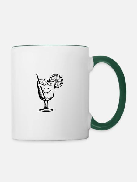 Limonade Drink - Tasse zweifarbig - Weiß/Dunkelgrün