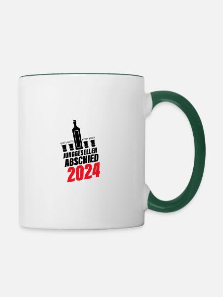 Junggesellen Abschied 2024 - Tasse zweifarbig - Weiß/Dunkelgrün