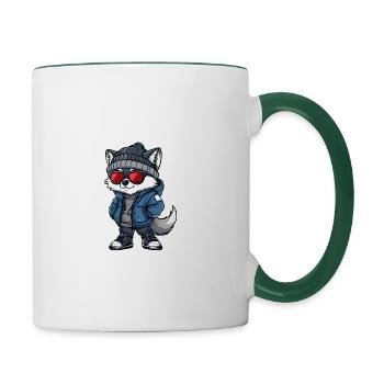 Wolf Winter - Contrasting Mug - white/dark green - Right