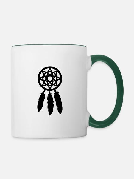 traumfaenger - Tasse zweifarbig - Weiß/Dunkelgrün