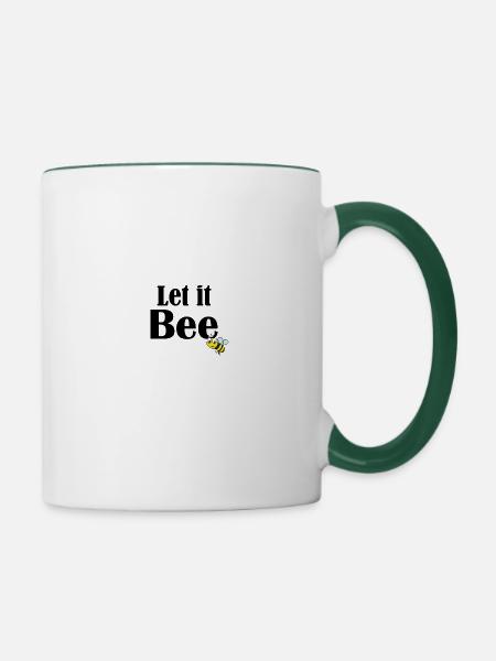 Let it bee - Tasse zweifarbig - Weiß/Dunkelgrün