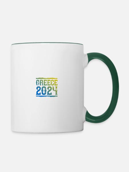 Greece 2024 - Tasse zweifarbig - Weiß/Dunkelgrün