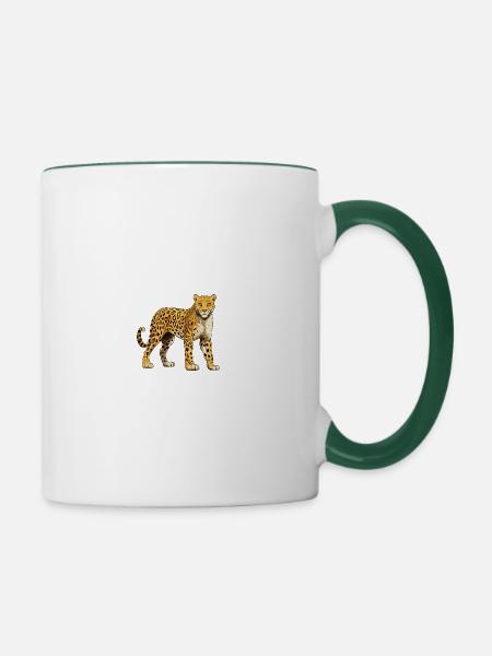 Gepard Tier - Tasse zweifarbig - Weiß/Dunkelgrün