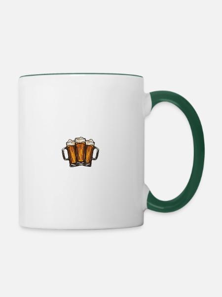 Bier Team Bierglas - Tasse zweifarbig - Weiß/Dunkelgrün