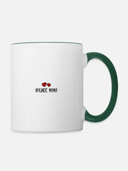Hunde Mama - Tasse zweifarbig - Weiß/Dunkelgrün