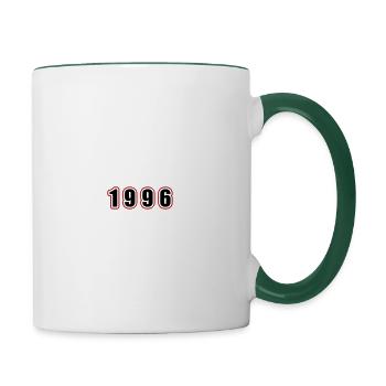 1996 Year Birthday - Contrasting Mug - white/dark green - Right