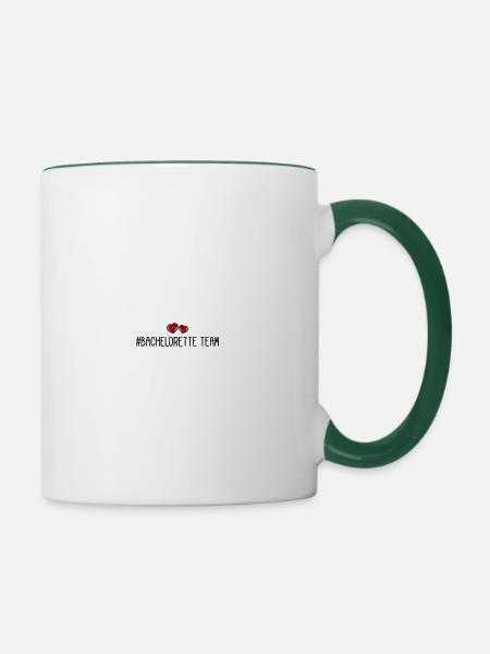bachelorette team herz - Tasse zweifarbig - Weiß/Dunkelgrün