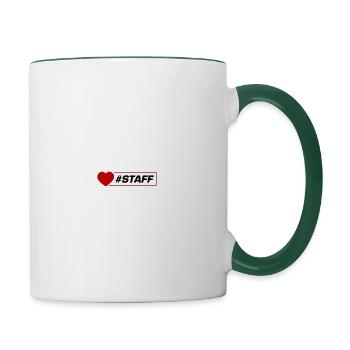 Cœur du personnel - Mug contrasté - blanc/vert foncé - Droite
