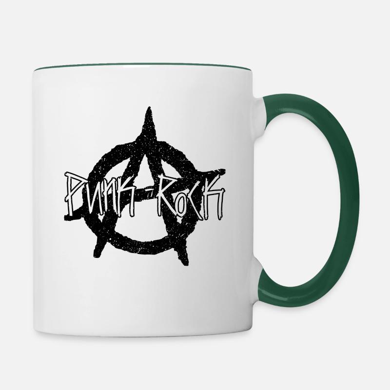 Punk Rebellion Oi Gift Idea - Tazze bicolor - bianco/verde scuro