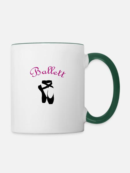 Ballett - Tasse zweifarbig - Weiß/Dunkelgrün