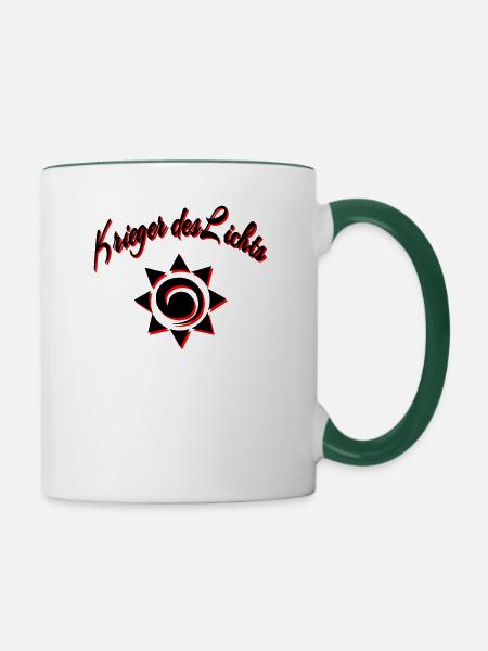 Krieger des Lichts - Tasse zweifarbig - Weiß/Dunkelgrün