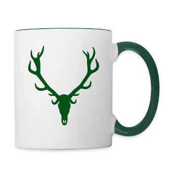 Hunter deer hunting game - Contrasting Mug - white/dark green - Right