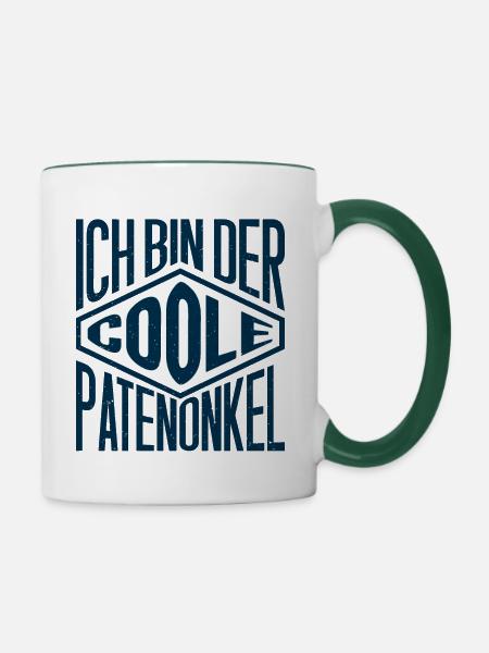 Patenonkel - Tasse zweifarbig - Weiß/Dunkelgrün