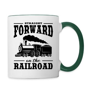 Western railroad - Contrasting Mug - white/dark green - Right