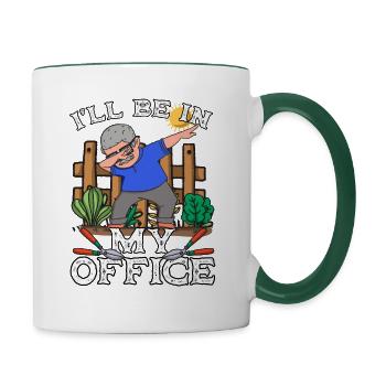 Jardinier Jardin jardinier jardinier amateur Retraité retraités Grand-père - Mug contrasté - blanc/vert foncé - Droite