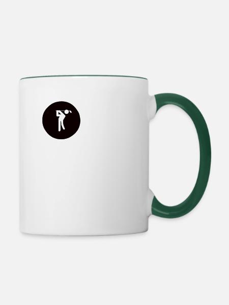 Golfen Golf Golfer Golfball - Tasse zweifarbig - Weiß/Dunkelgrün