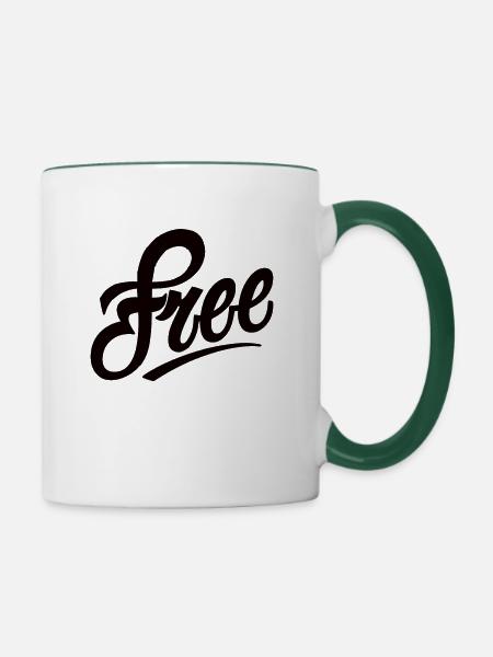 Free - Tasse zweifarbig - Weiß/Dunkelgrün