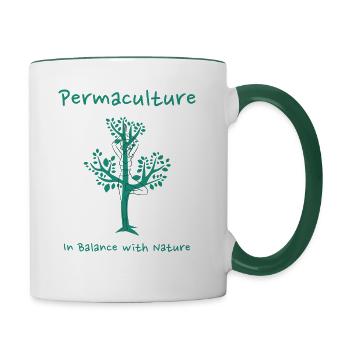 Permaculture. En équilibre avec la nature - Mug contrasté - blanc/vert foncé - Droite