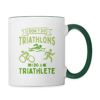 Triathlon Triathlete - Contrasting Mug - white/dark green - Right