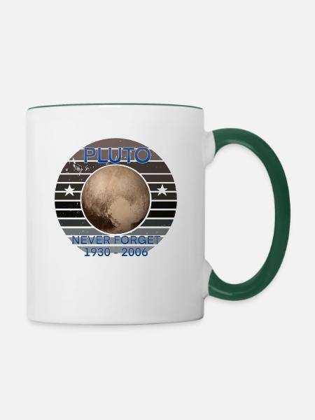 Pluto never forget - Tasse zweifarbig - Weiß/Dunkelgrün