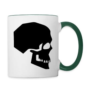Symbole de la mort - Mug contrasté - blanc/vert foncé - Droite
