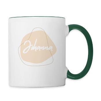 JOHANNA Namensprint - Tasse zweifarbig - Weiß/Dunkelgrün - Rechts