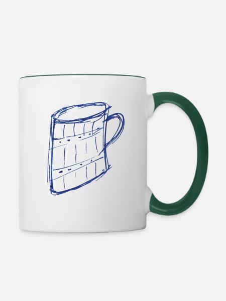 krug for white - Tasse zweifarbig - Weiß/Dunkelgrün