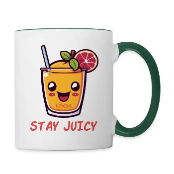 Fruity juice: stay juicy - Contrasting Mug - white/dark green - Right